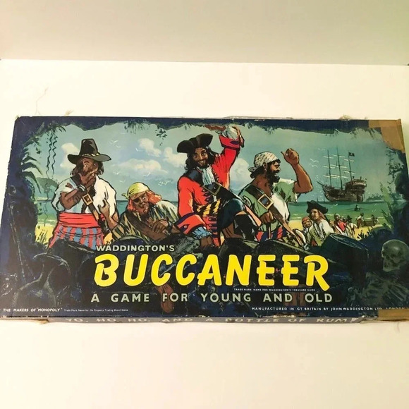 Vintage 1958 Waddingtons Buccaneer Board Game  Pirate Missing 1 Card - Picture 1 of 16